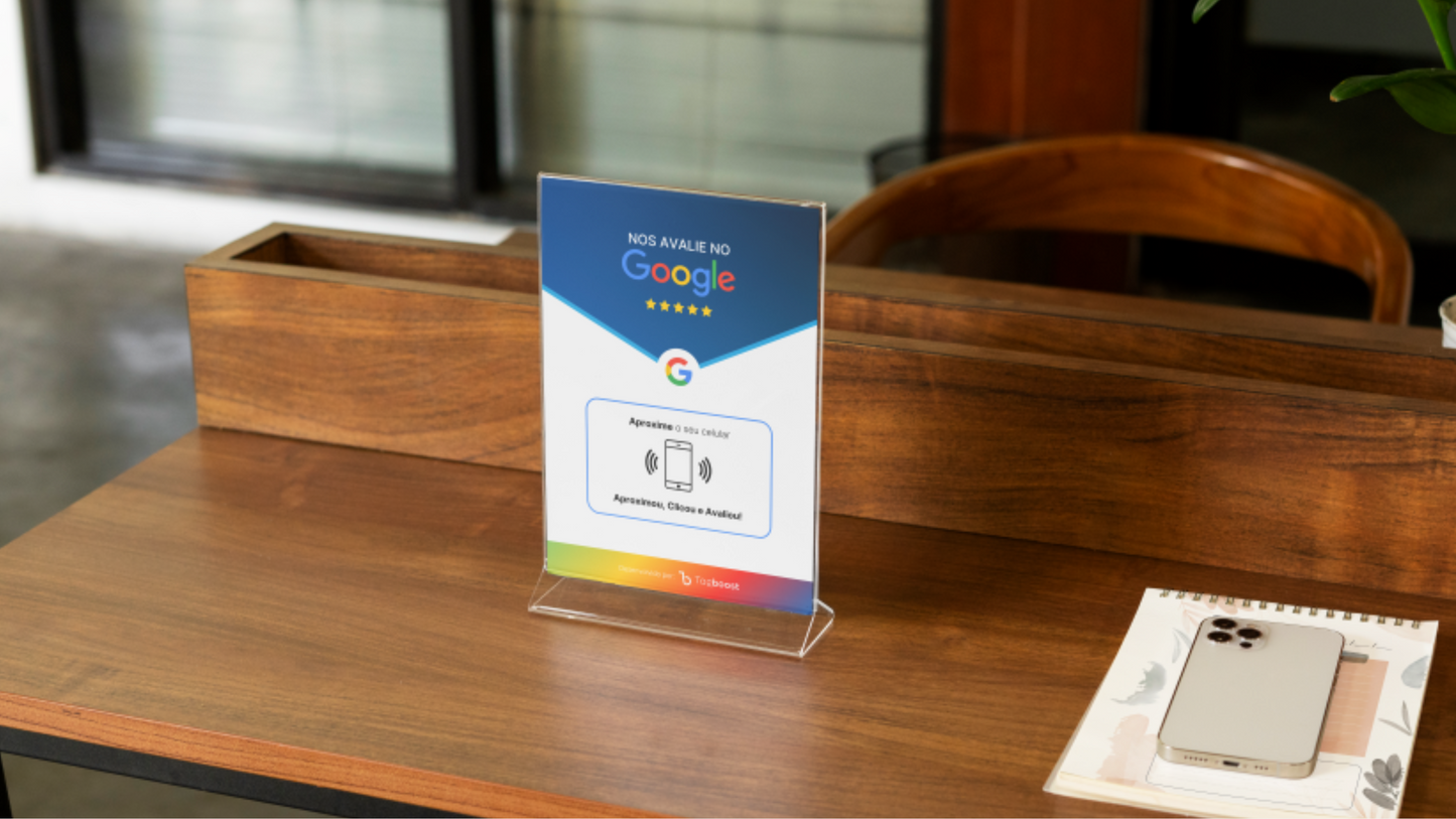 Plaquinha de avaliação Google